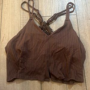Brown aerie cropped tank